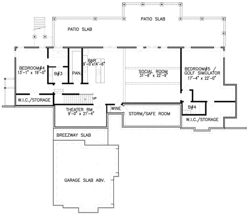 Floor Plan Basement of Cottage Plan #198-1139