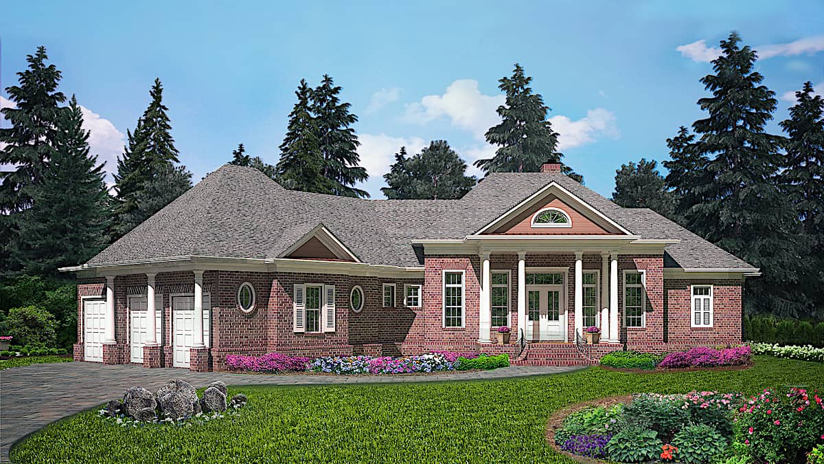 Colonial home (ThePlanCollection: Plan #198-1141)