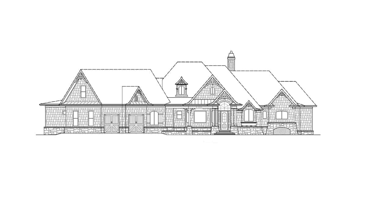 Home Plan Front Elevation of this 3-Bedroom,4065 Sq Ft Plan -198-1144