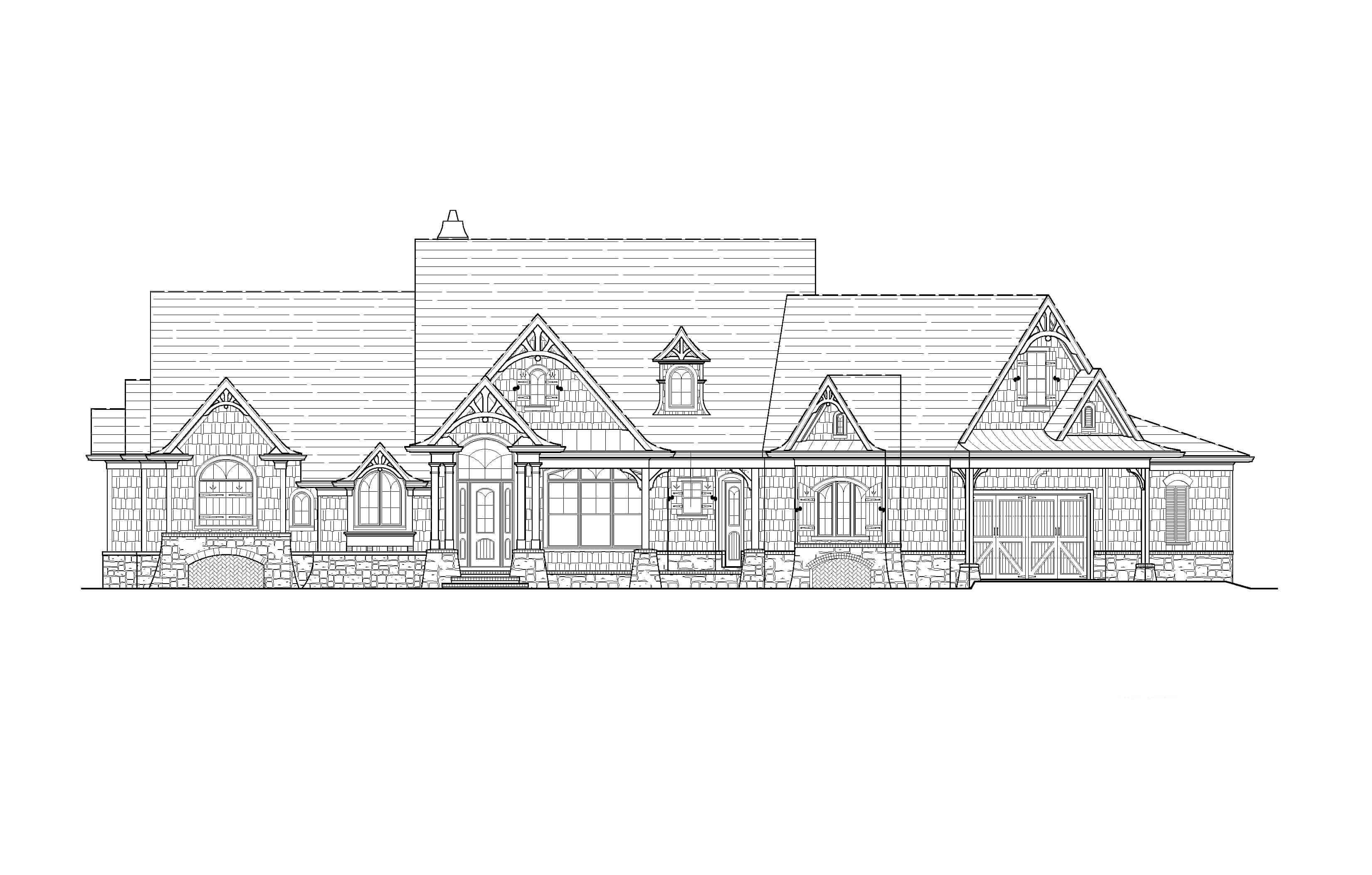 Home Plan Front Elevation of this 3-Bedroom,3572 Sq Ft Plan -198-1148
