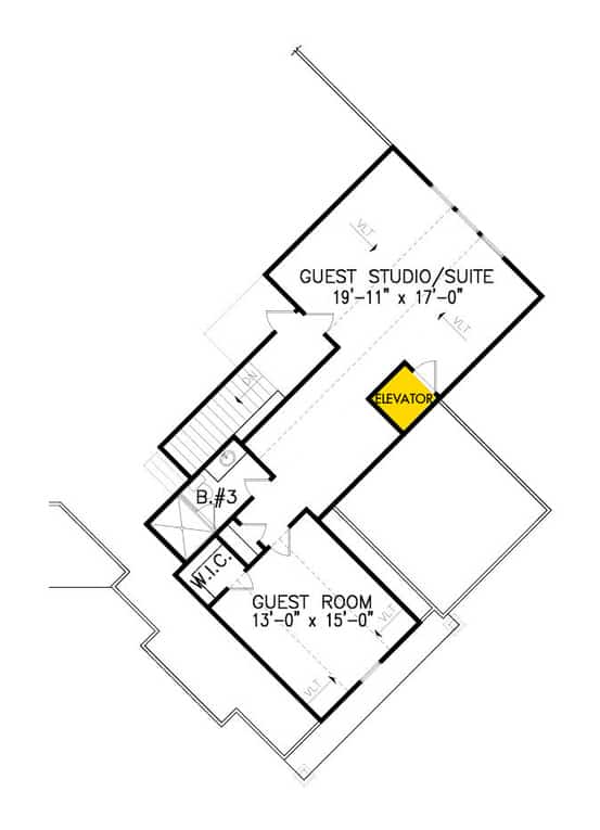 Floor Plan Bonus Room of Cottage Plan #198-1148
