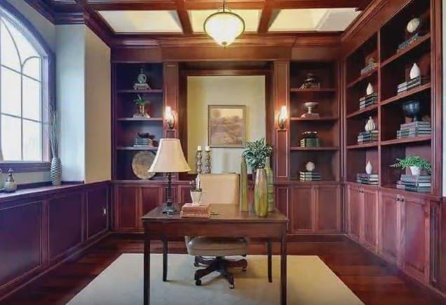 Home Office: Library of this 3-Bedroom,3572 Sq Ft Plan -198-1148