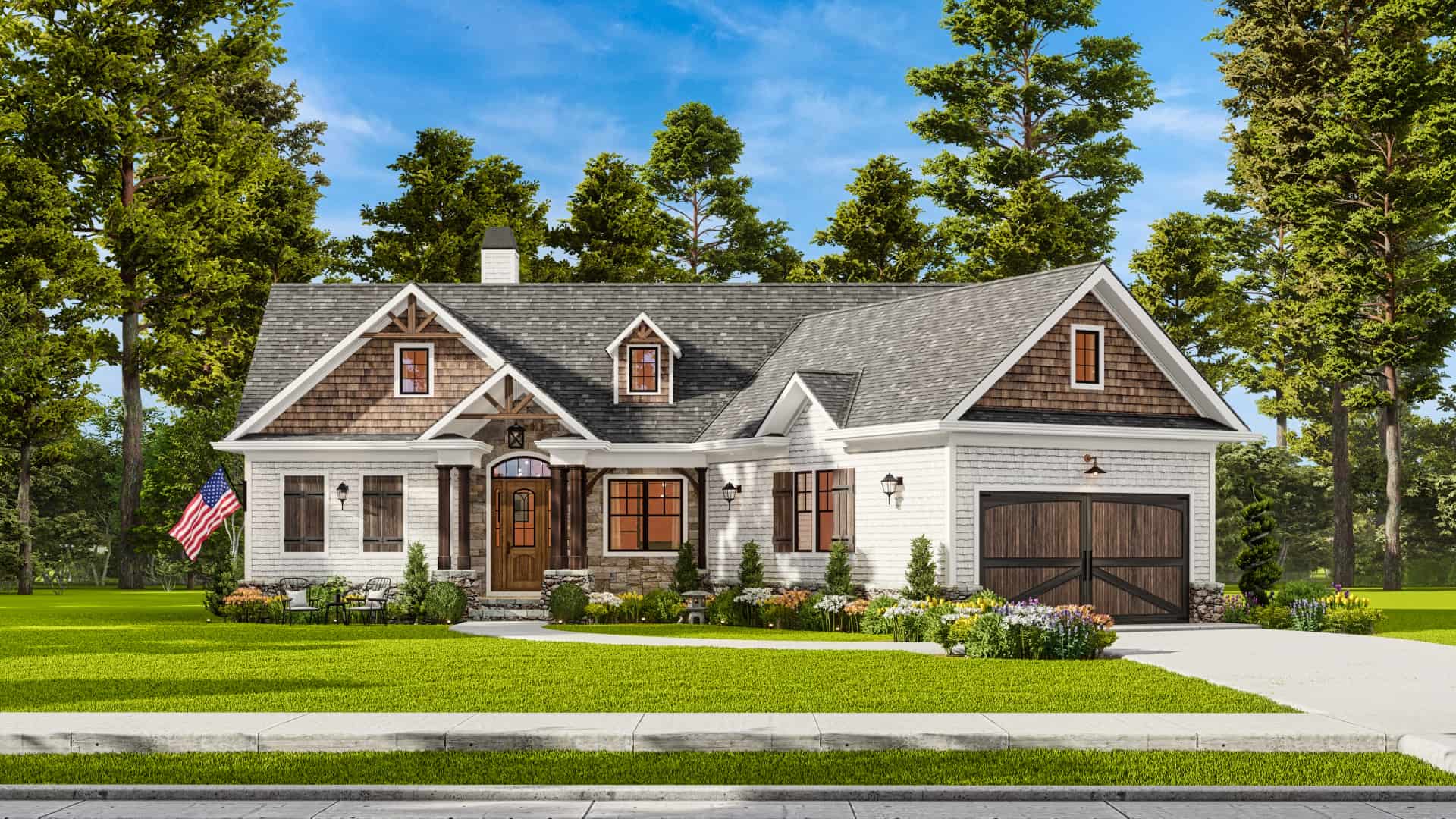 Front View of this 3-Bedroom,1338 Sq Ft Plan -198-1153