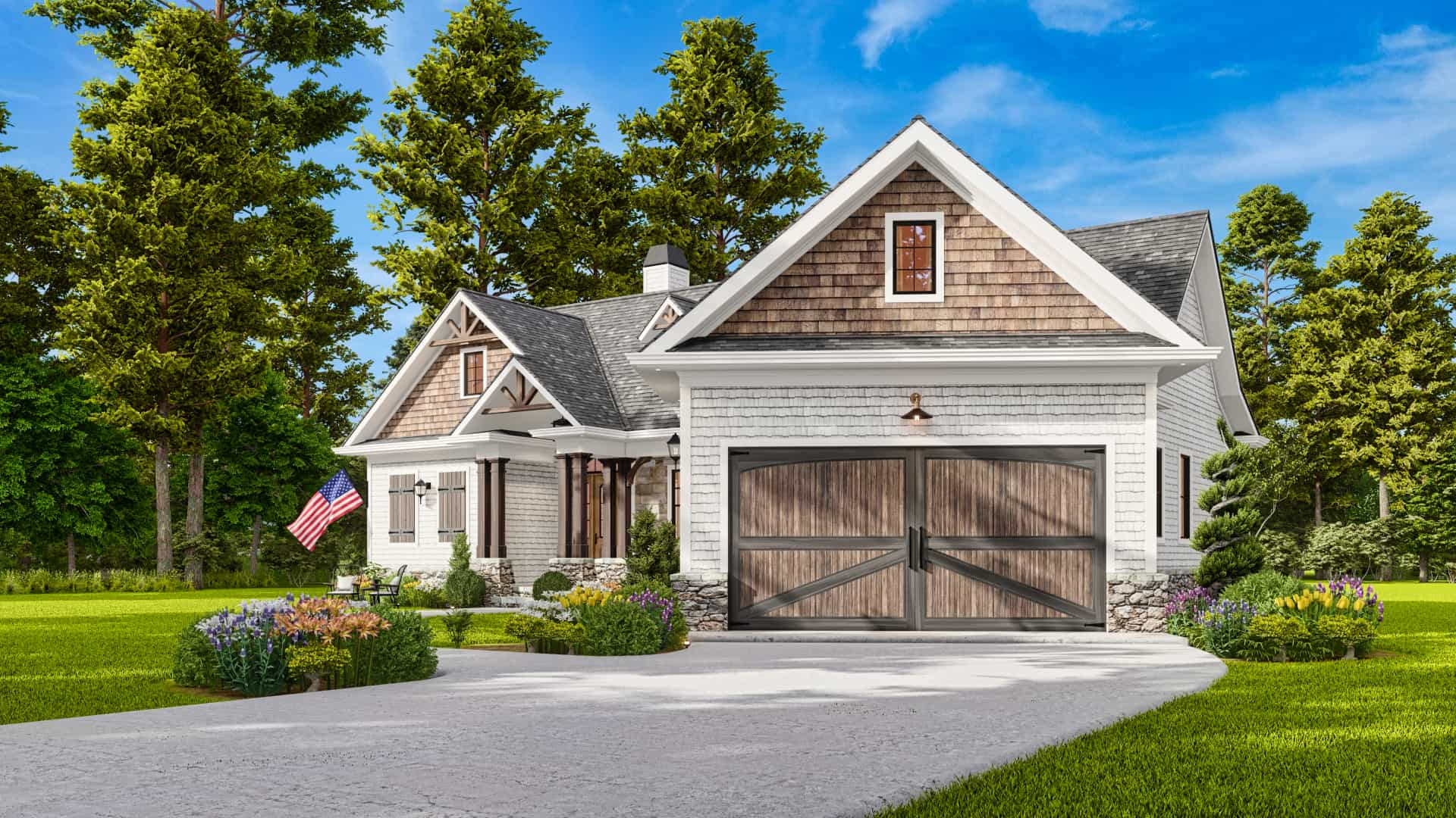 Home Plan Front Elevation of this 3-Bedroom,1338 Sq Ft Plan -198-1153