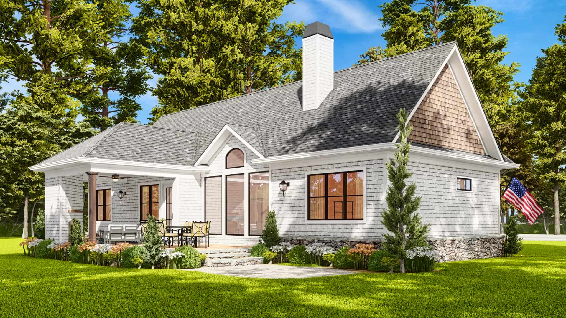 Left Side View of this 3-Bedroom,1338 Sq Ft Plan -198-1153