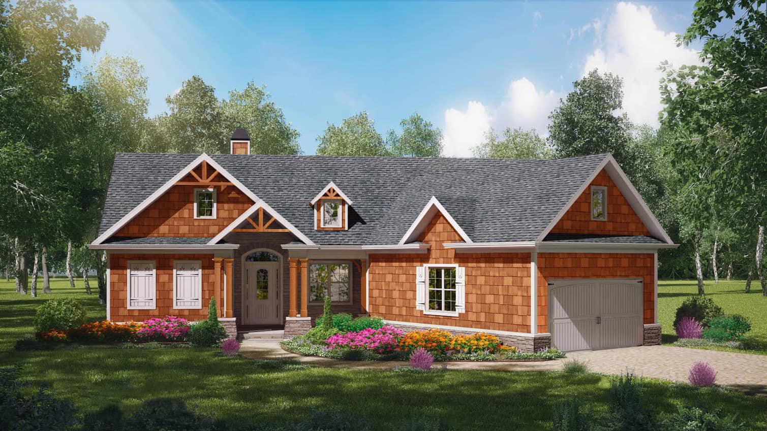 Cottage home (ThePlanCollection: Plan #198-1153)