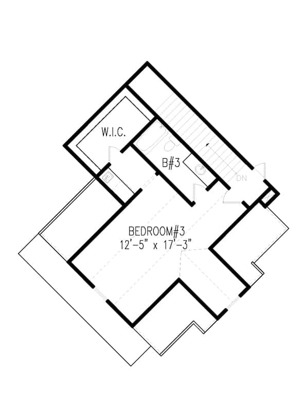 Floor Plan Upper Level of Cottage Plan #198-1156