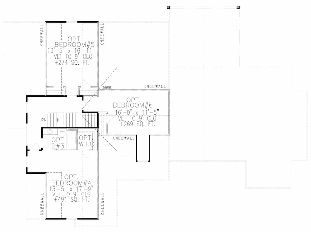 Floor Plan Upper Level of Cottage Plan #198-1159