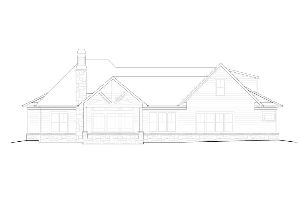Home Plan Rear Elevation of this 3-Bedroom,2389 Sq Ft Plan -198-1159