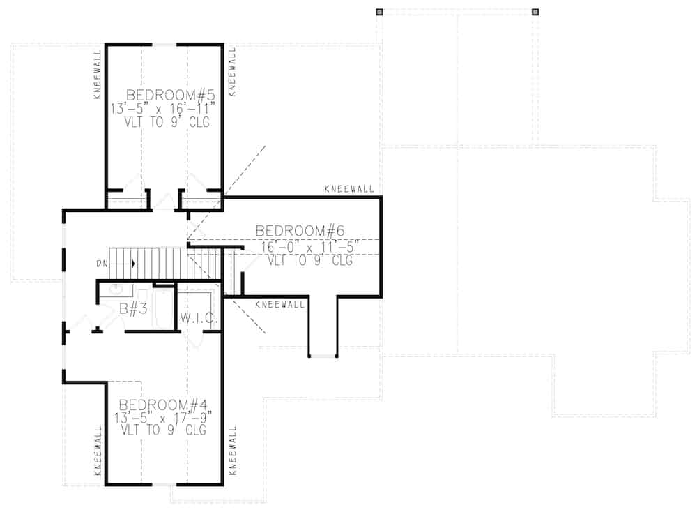Floor Plan Upper Level of Cottage Plan #198-1161