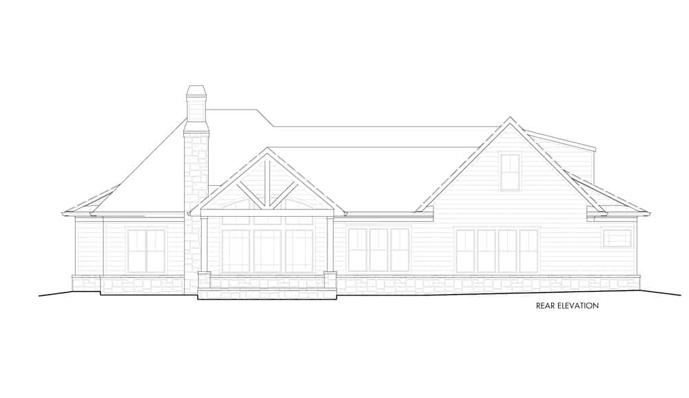 Home Plan Rear Elevation of this 6-Bedroom,3423 Sq Ft Plan -198-1161