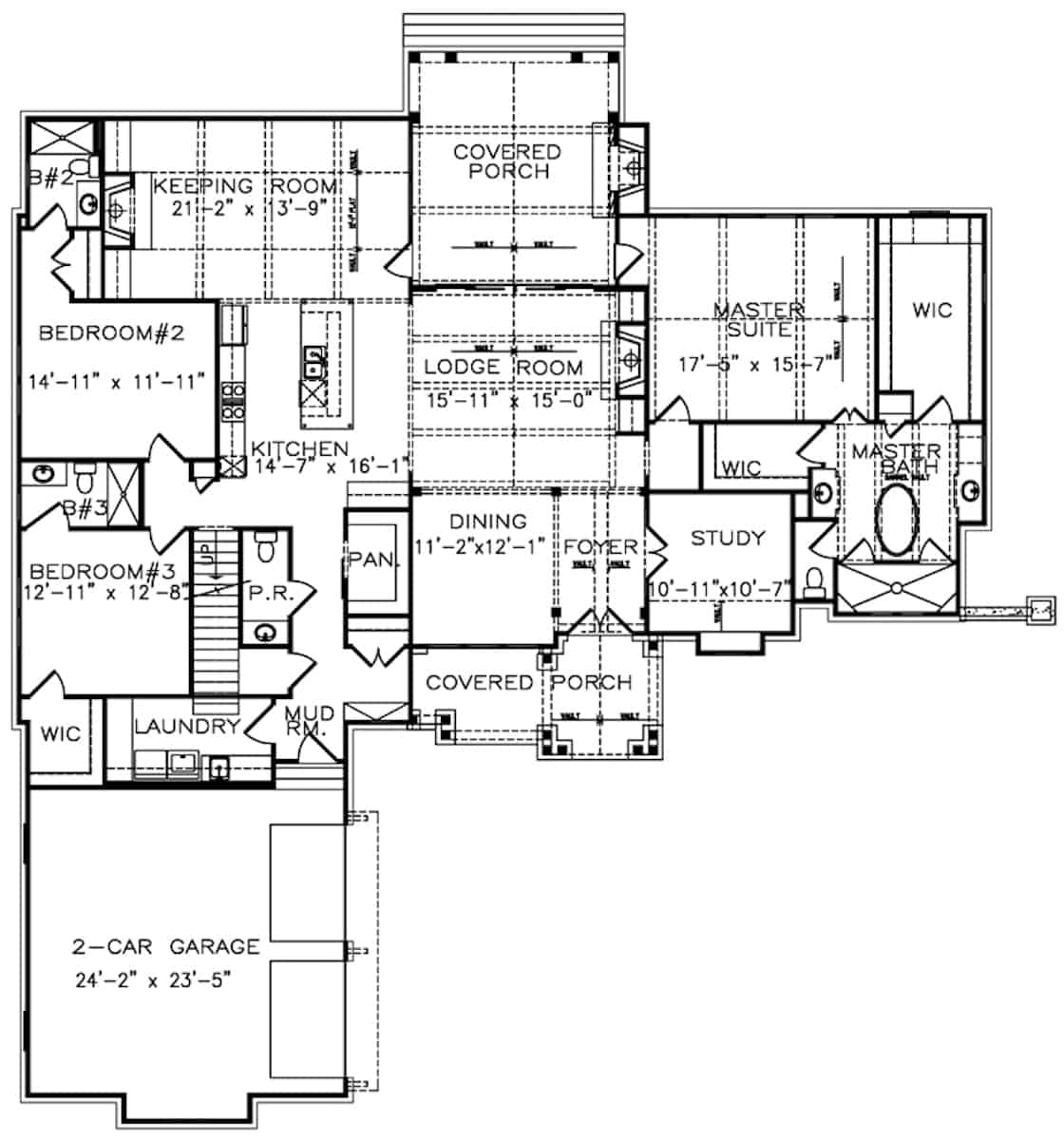 Main Level of Southern Plan #198-1163