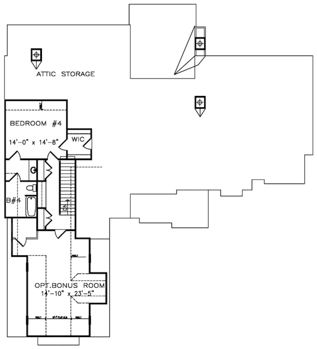 Upper Level of Southern Plan #198-1163