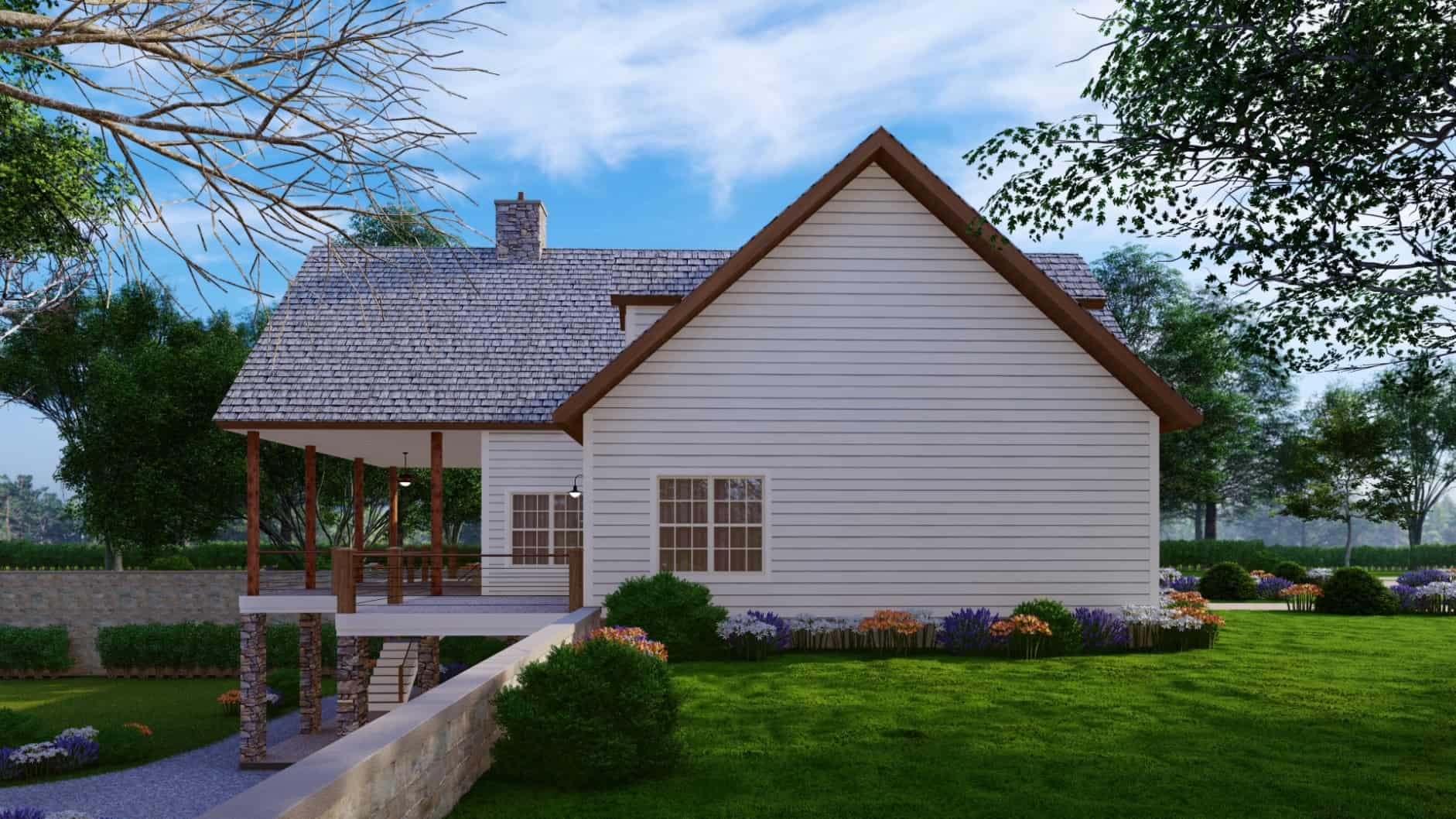 Home Plan Left Elevation of this 3-Bedroom,2142 Sq Ft Plan -198-1165