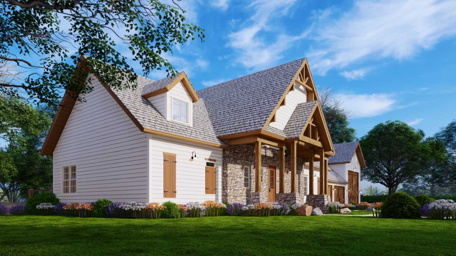 Left Side View of this 3-Bedroom, 2142 Sq Ft Plan - 198-1165