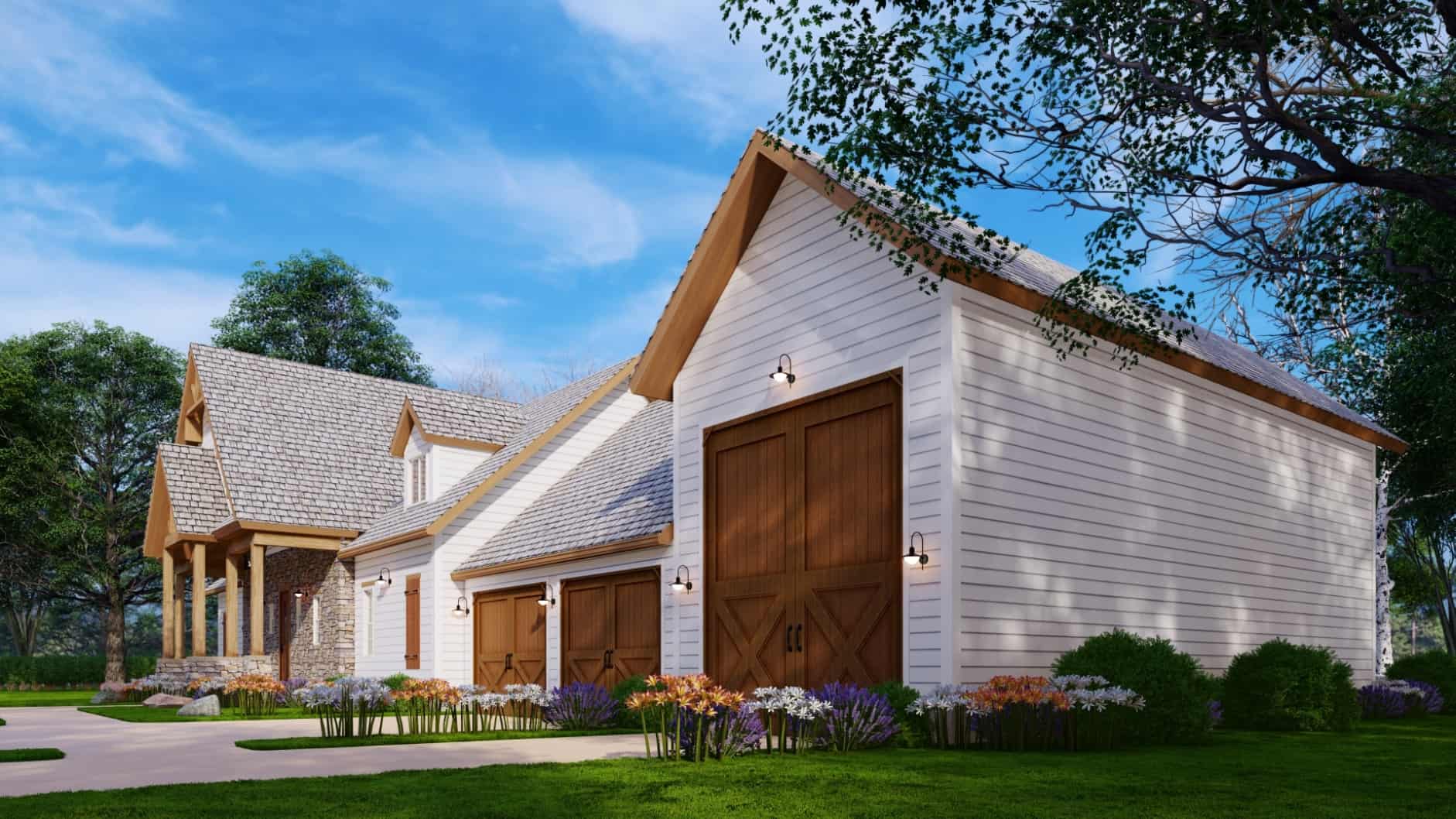 Home Plan Right Elevation of this 3-Bedroom,2142 Sq Ft Plan -198-1165