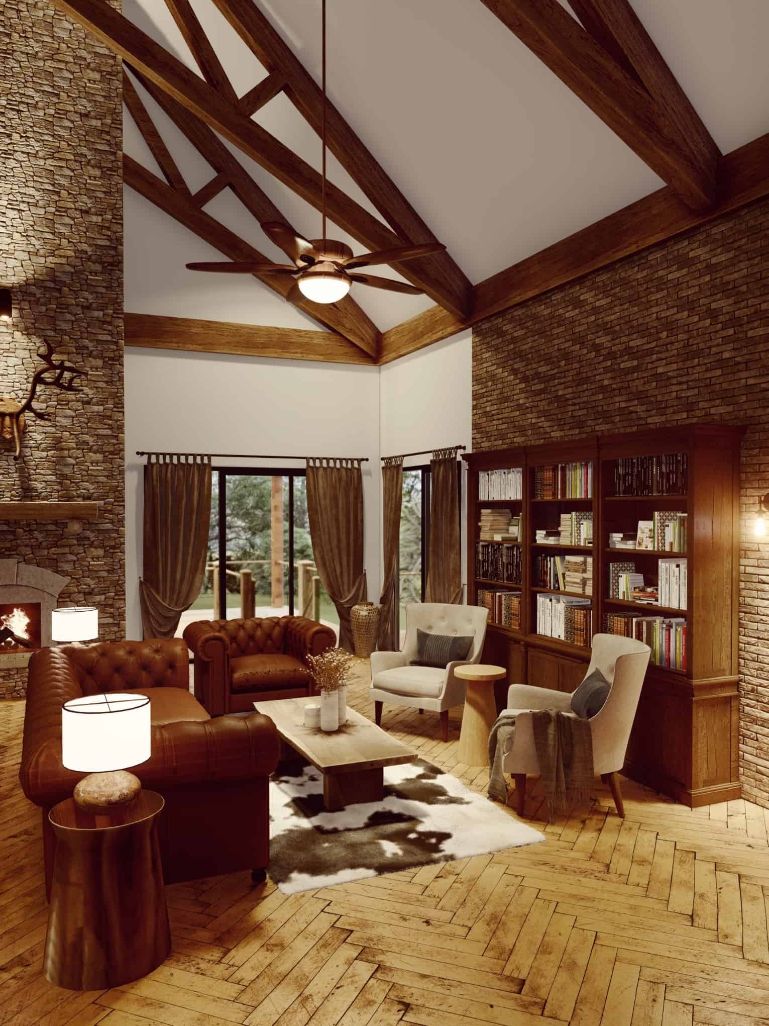 Living Room of this 3-Bedroom, 2142 Sq Ft Plan - 198-1165