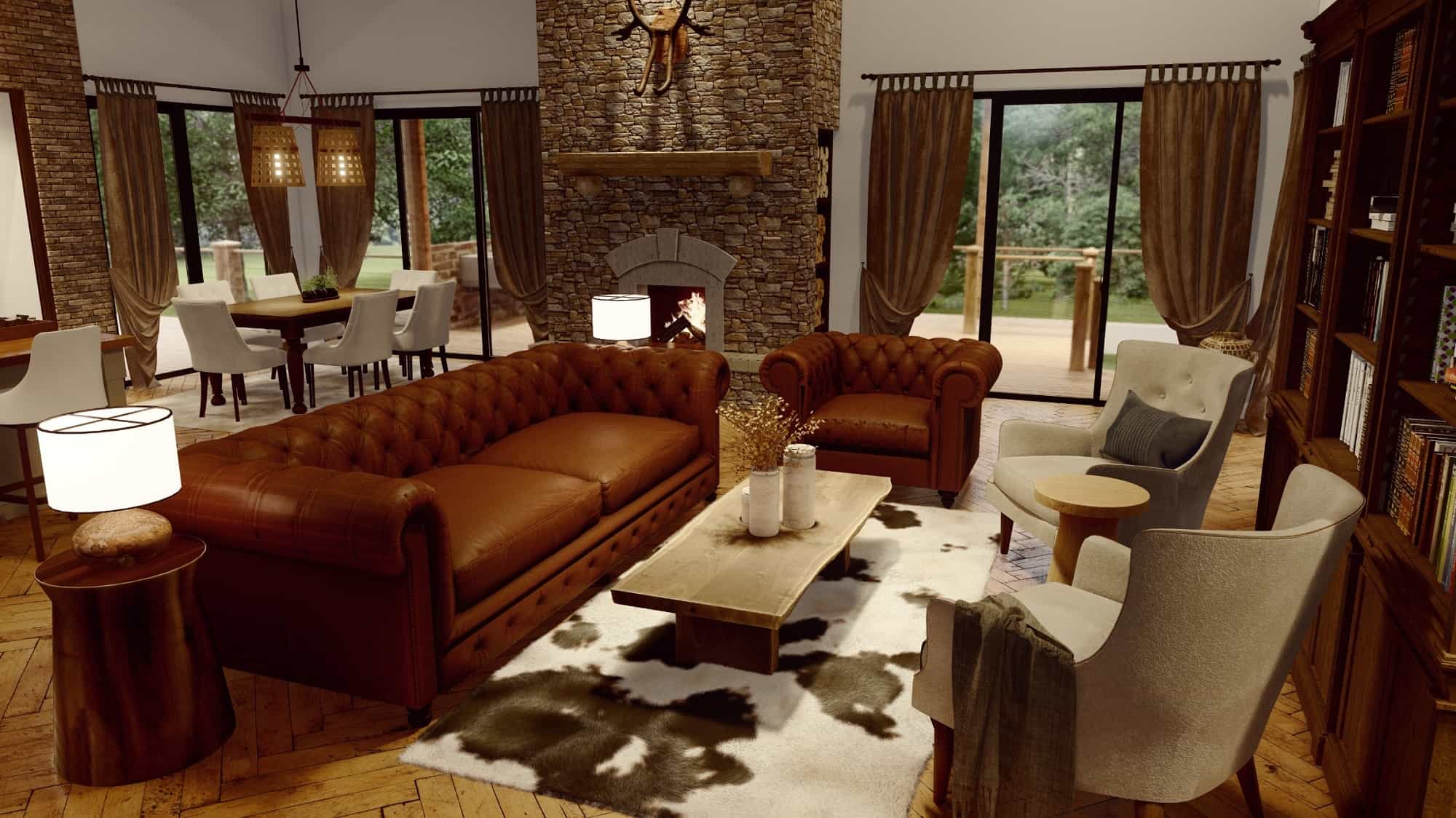 Living Room of this 3-Bedroom, 2142 Sq Ft Plan - 198-1165