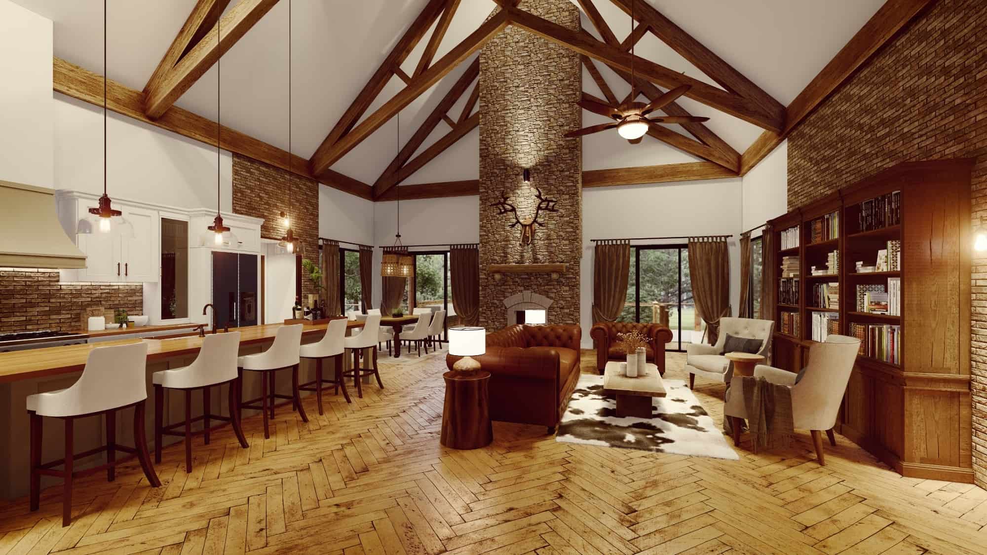 Living Room of this 3-Bedroom, 2142 Sq Ft Plan - 198-1165