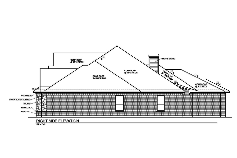 Home Plan Right Elevation of this 4-Bedroom,3333 Sq Ft Plan -199-1006