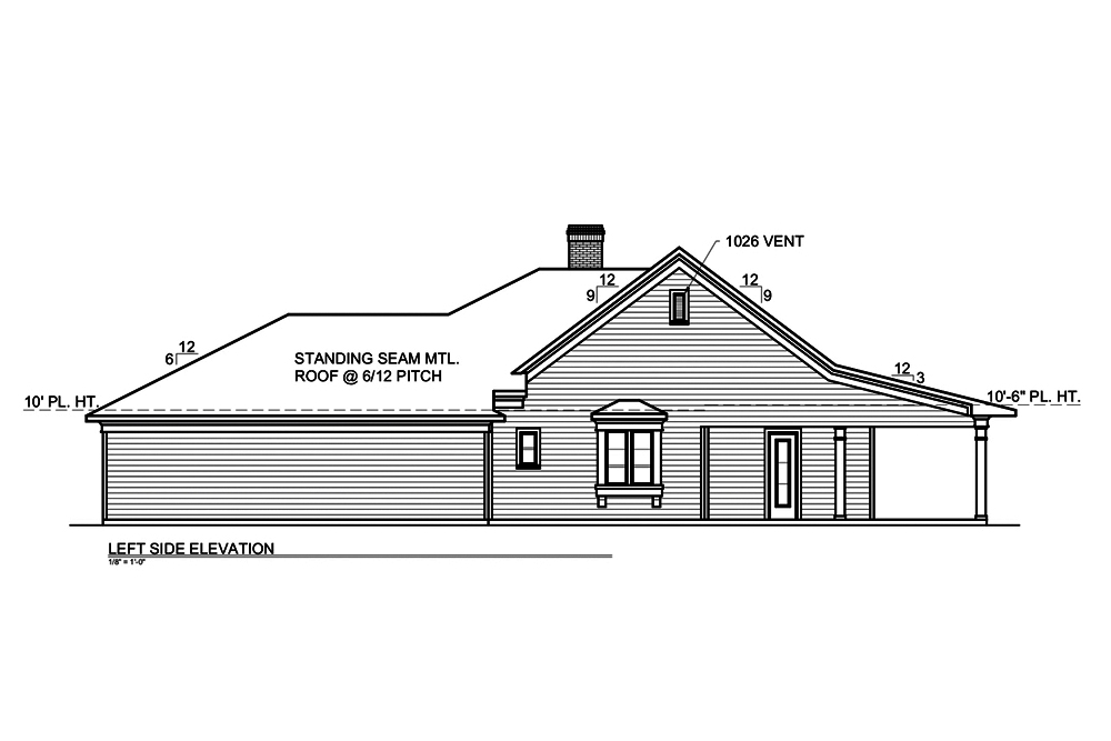 Home Plan Left Elevation of this 2-Bedroom,2191 Sq Ft Plan -199-1008