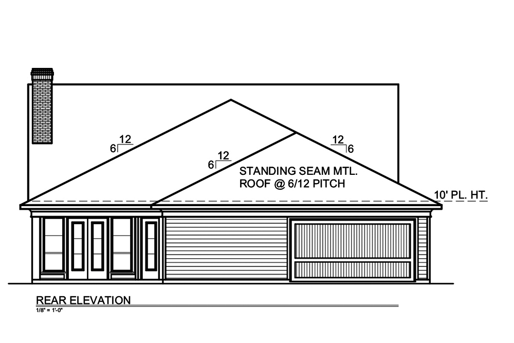 Home Plan Rear Elevation of this 2-Bedroom,2191 Sq Ft Plan -199-1008