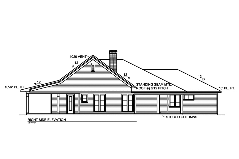 Home Plan Right Elevation of this 2-Bedroom,2191 Sq Ft Plan -199-1008