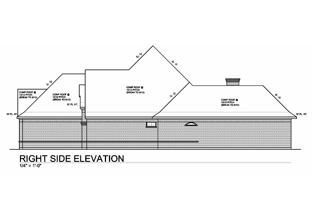 Home Plan Right Elevation of this 4-Bedroom,3227 Sq Ft Plan -199-1011
