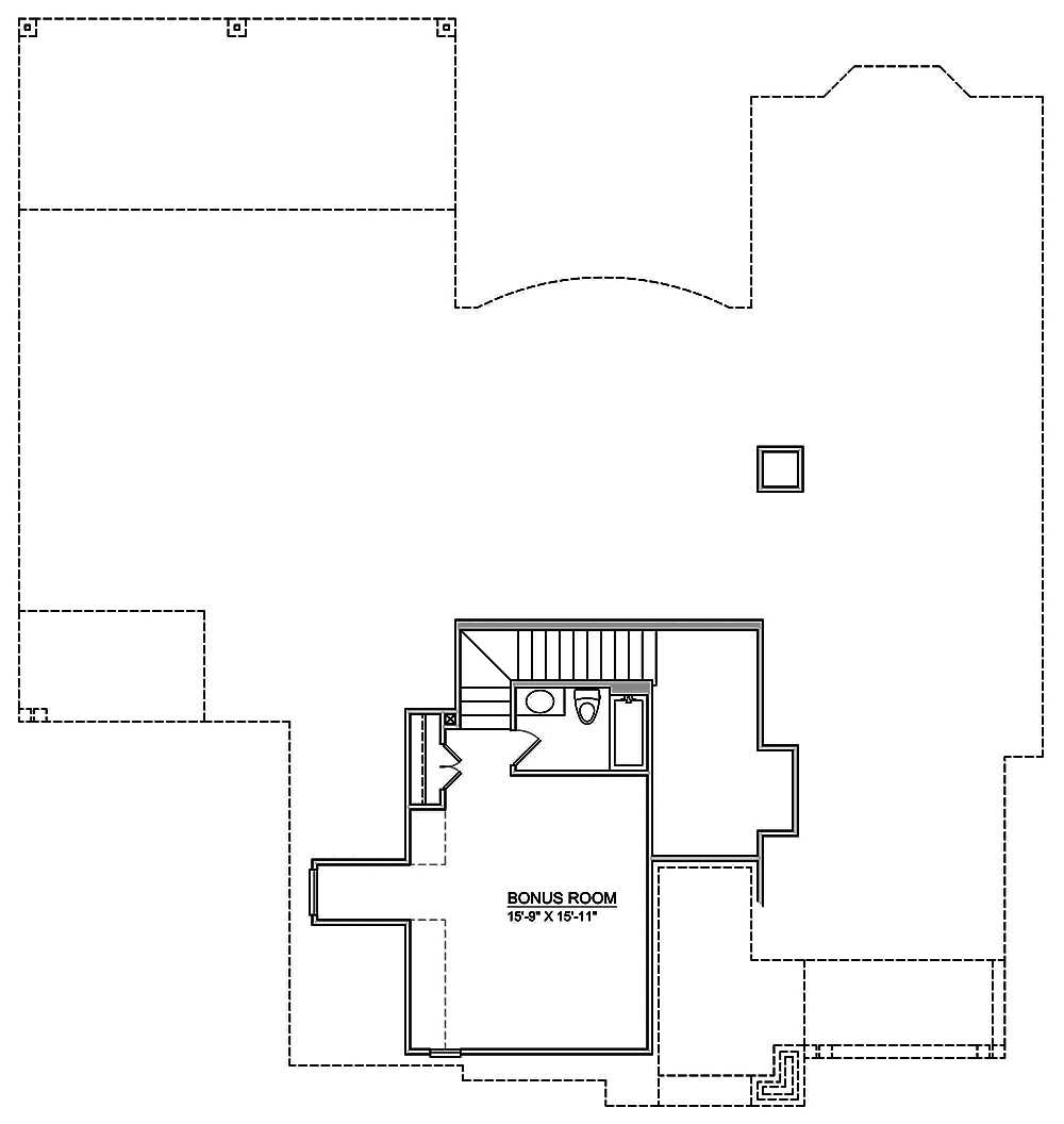 Floor Plan Second Story of Traditional Plan #199-1016