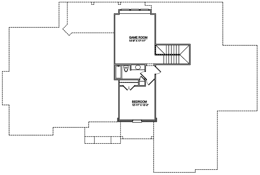 Floor Plan Second Story of Traditional Plan #199-1017