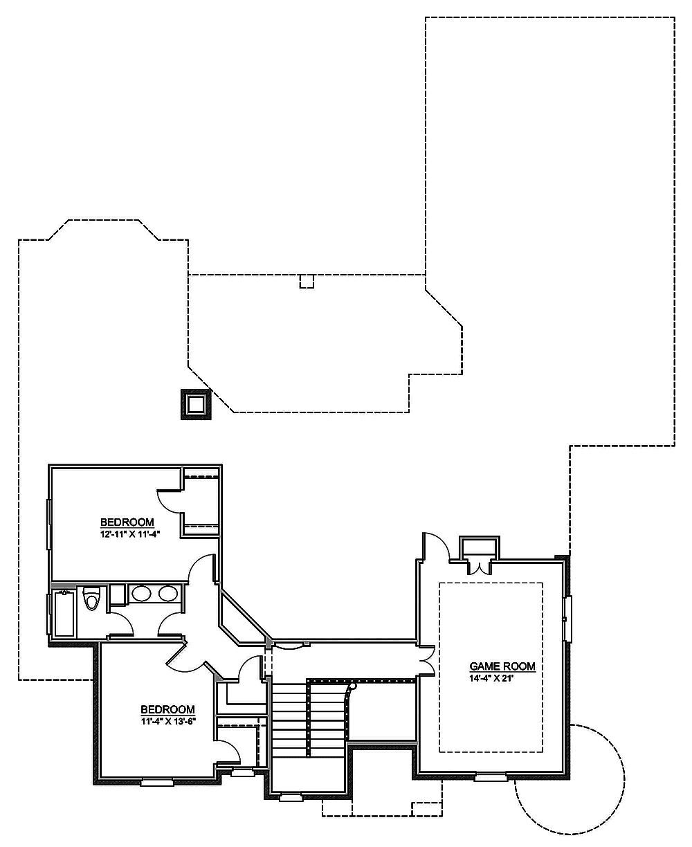 Floor Plan Second Story of Traditional Plan #199-1018