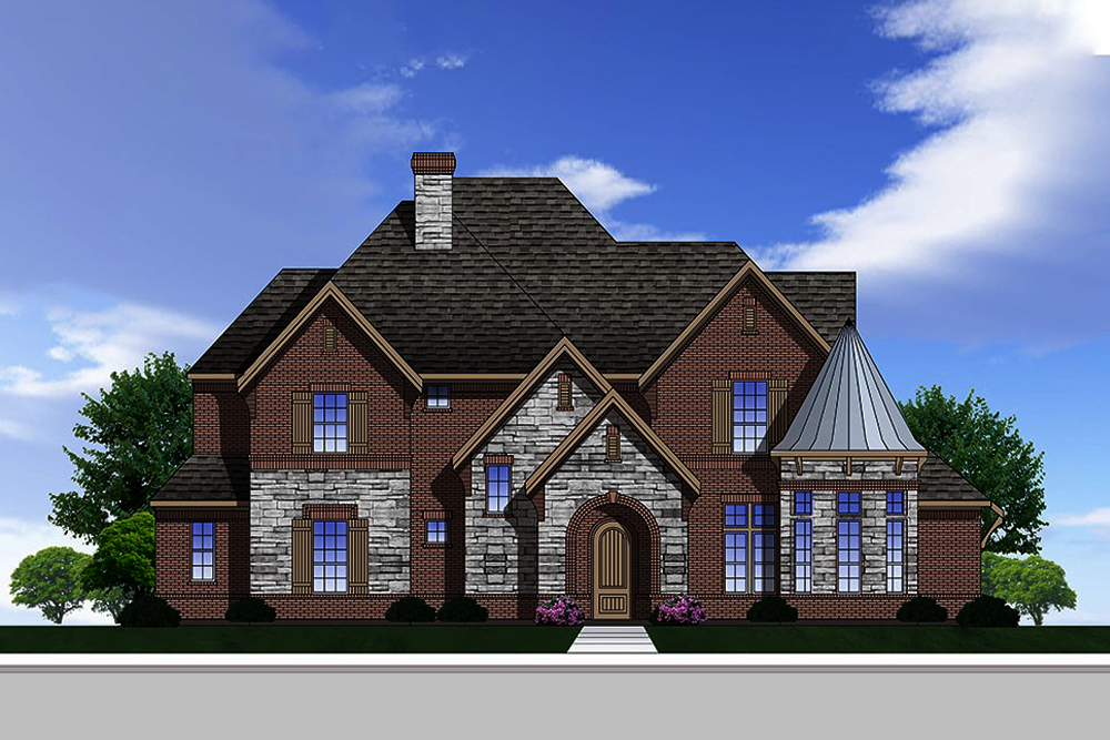 Front elevation of Traditional home plan (ThePlanCollection: House Plan #199-1018)