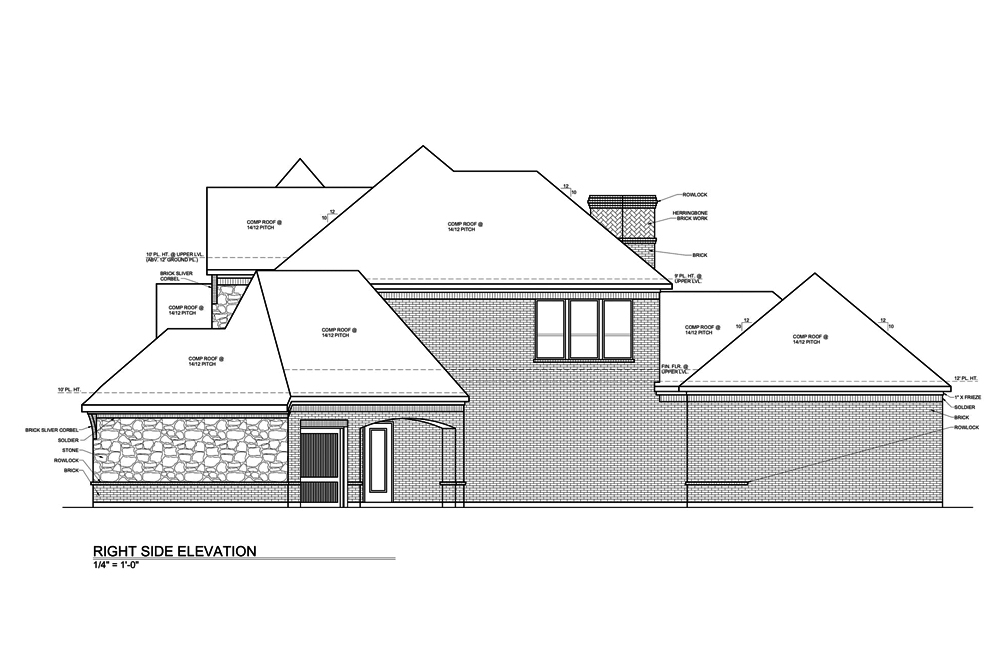 Home Plan Right Elevation of this 3-Bedroom,5275 Sq Ft Plan -199-1020