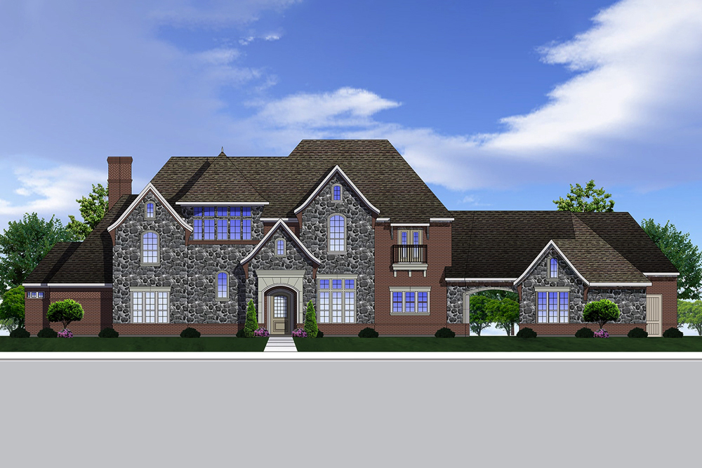 Front View of this 3-Bedroom, 5275 Sq Ft Plan - 199-1020