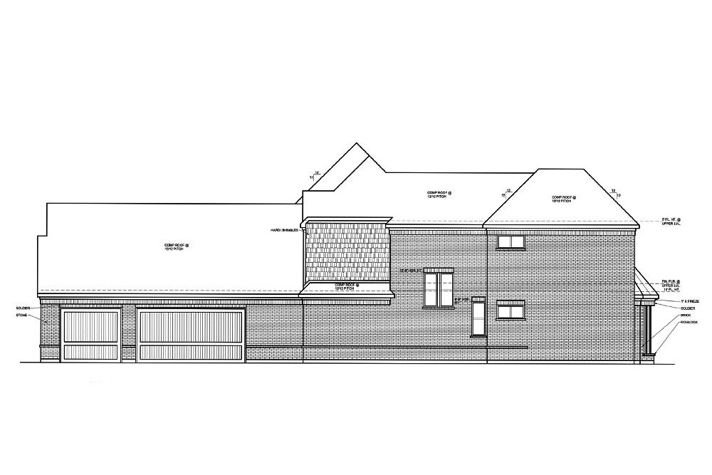 Home Plan Right Elevation of this 4-Bedroom,3484 Sq Ft Plan -199-1021