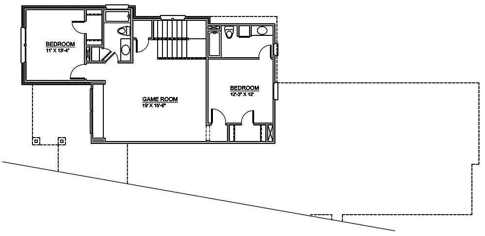 Floor Plan Second Story of Luxury Plan #199-1021