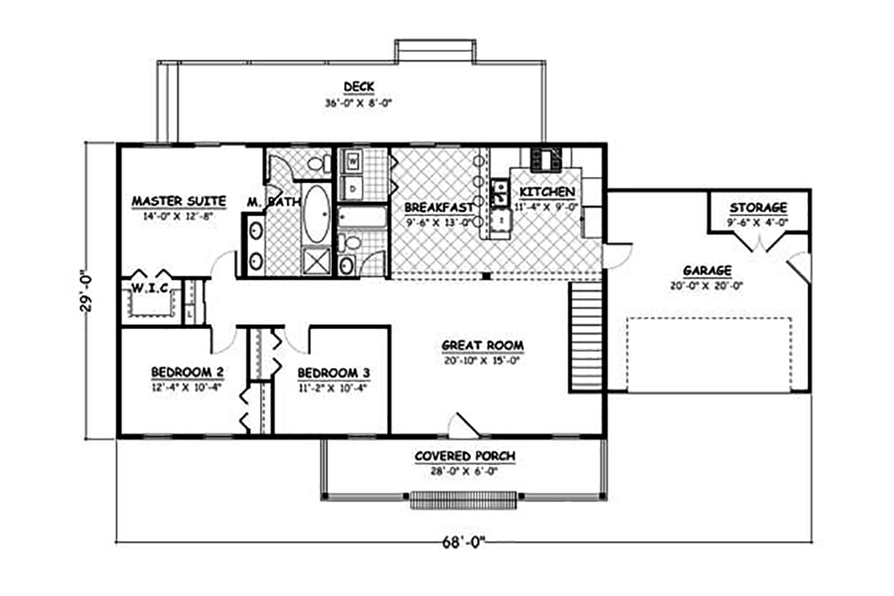 Floor Plan Basement of Traditional Plan #200-1001