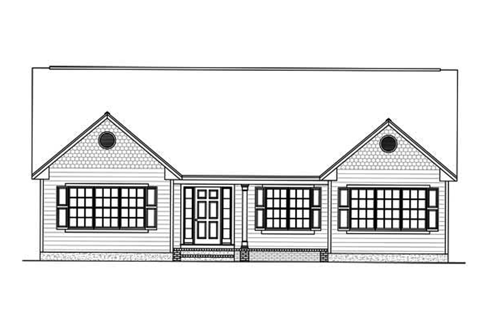 Home Plan Front Elevation of this 3-Bedroom,1438 Sq Ft Plan -200-1002