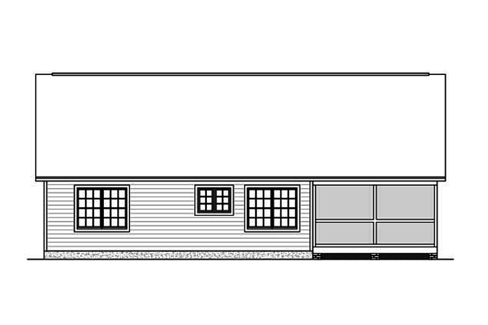 Home Plan Rear Elevation of this 3-Bedroom,1438 Sq Ft Plan -200-1002