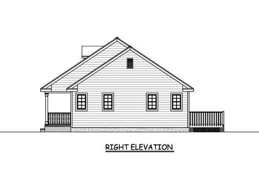 Home Plan Right Elevation of this 3-Bedroom,1324 Sq Ft Plan -200-1005