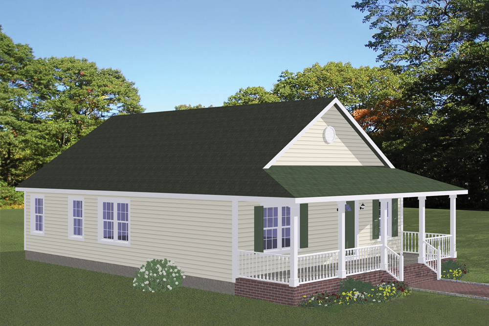 Front elevation of Cottage home (ThePlanCollection: House Plan #200-1007)