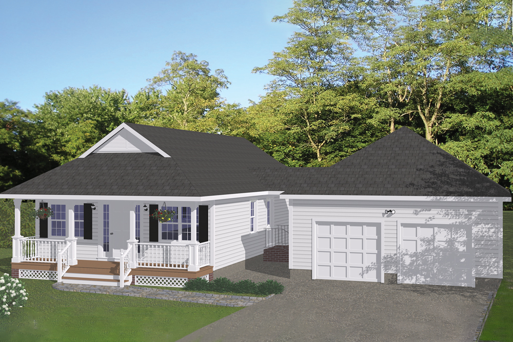 Front View of this 3-Bedroom, 1226 Sq Ft Plan - 200-1009