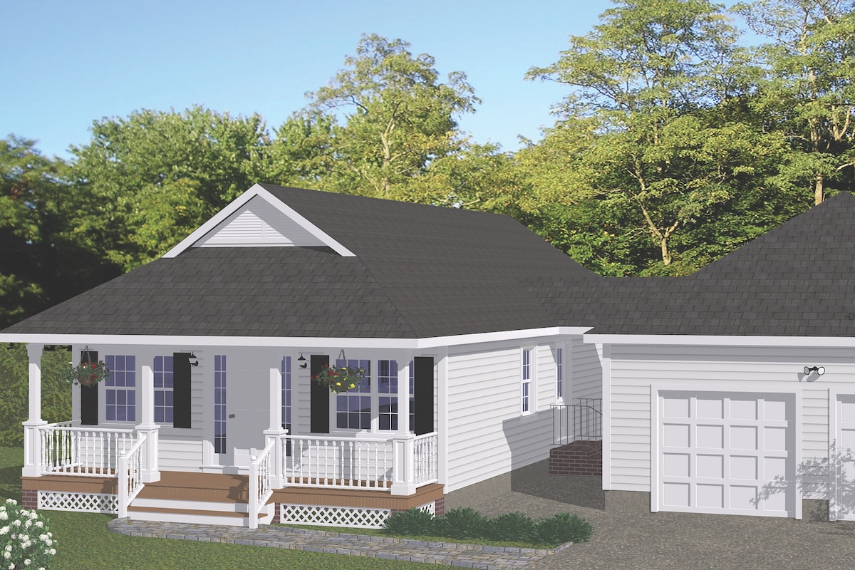 Cottage home (ThePlanCollection: House Plan #200-1009)