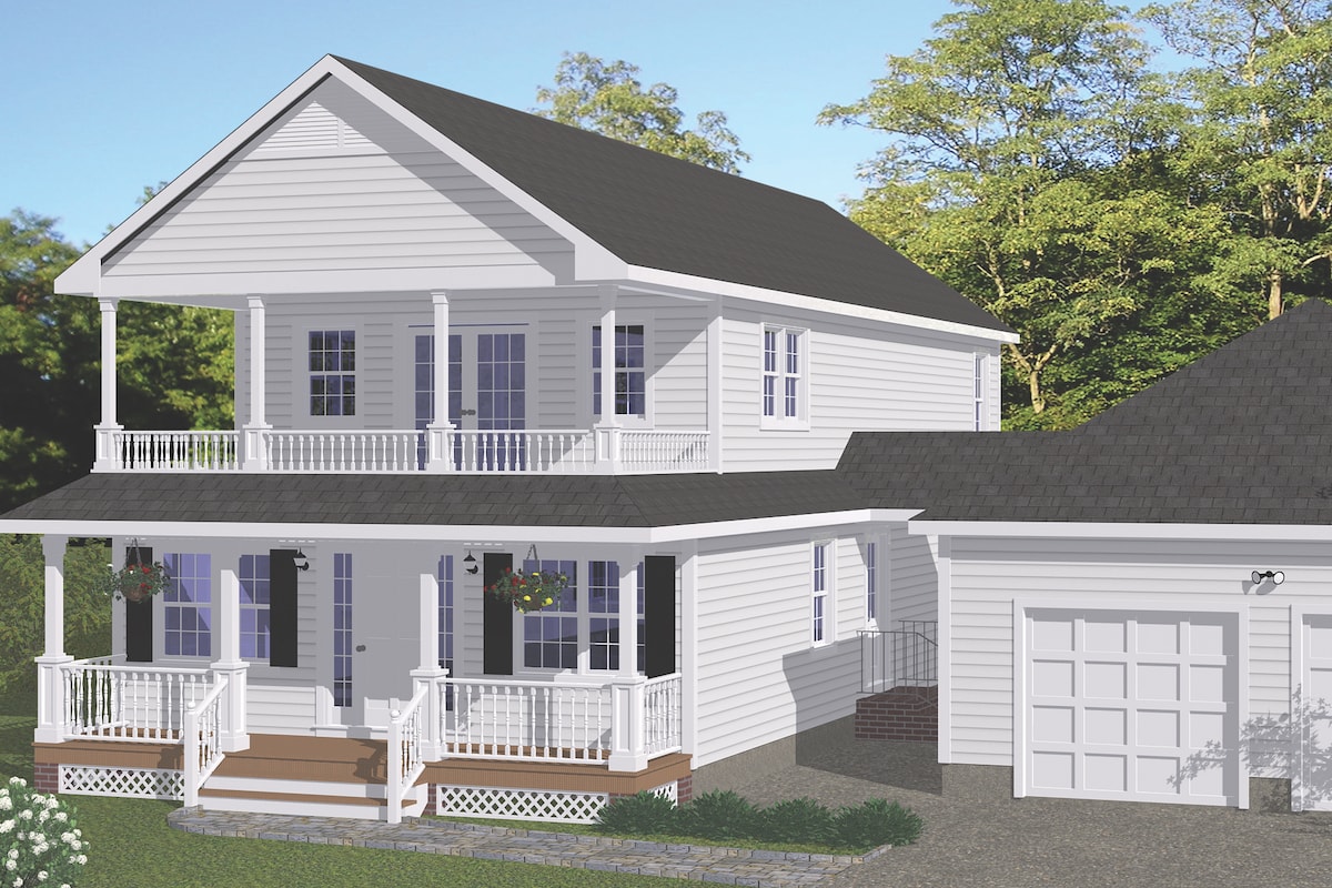 Front elevation of Cottage home (ThePlanCollection: House Plan #200-1010)