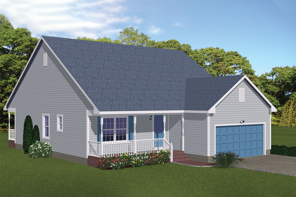 Front elevation of Cottage home (ThePlanCollection: House Plan #200-1011)
