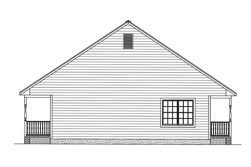 Home Plan Left Elevation of this 3-Bedroom,1268 Sq Ft Plan -200-1013