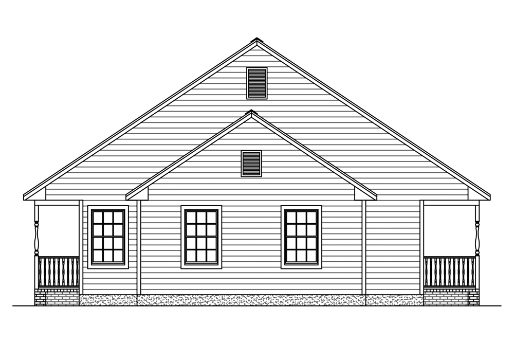 Home Plan Right Elevation of this 3-Bedroom,1268 Sq Ft Plan -200-1013