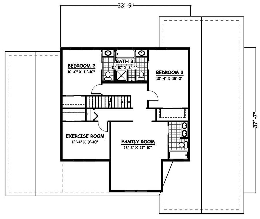 Floor Plan Second Story of Farmhouse Plan #200-1016
