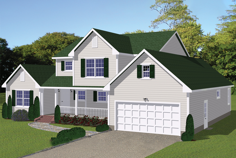 Front elevation of Farmhouse home (ThePlanCollection: House Plan #200-1016)