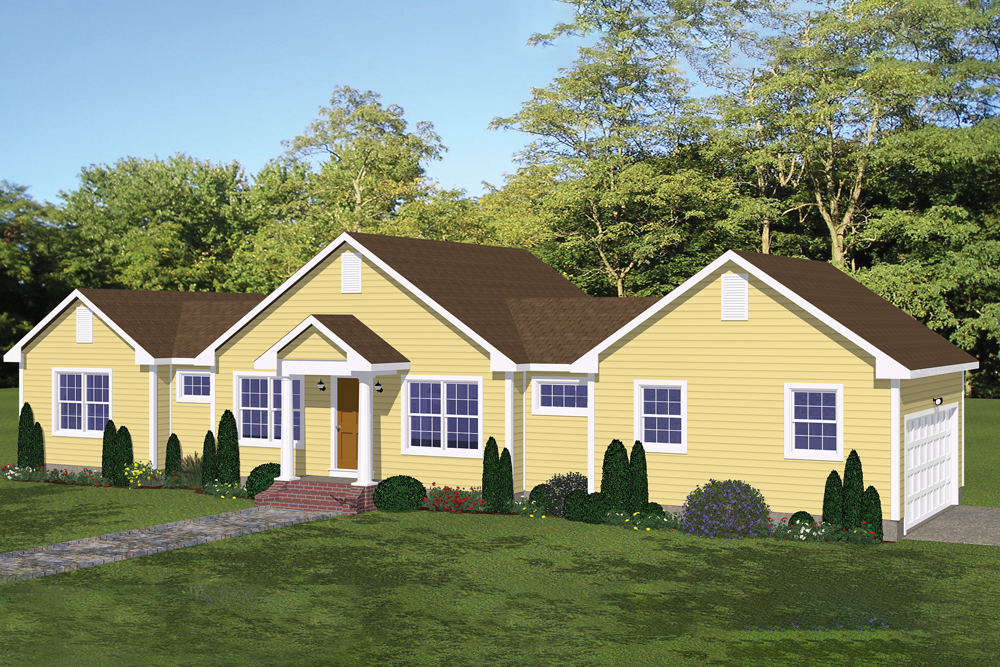 Front elevation of Traditional home (ThePlanCollection: House Plan #200-1020)